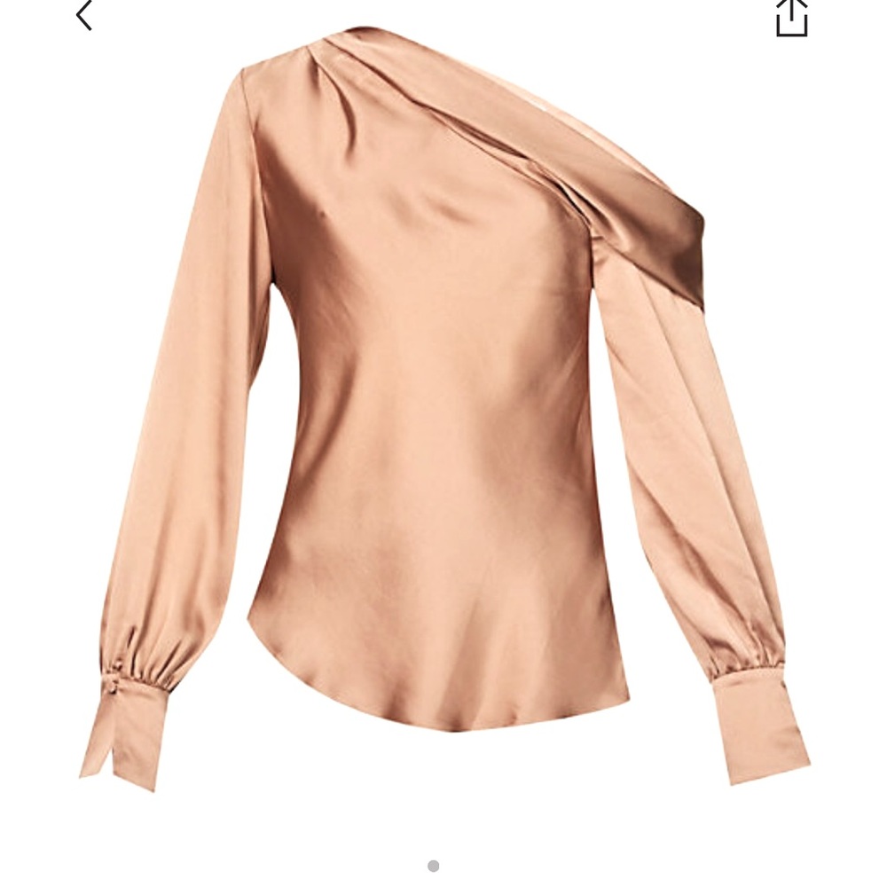 One shoulder Jonathan Simkhai blouse Alice Medium Chai New with tag